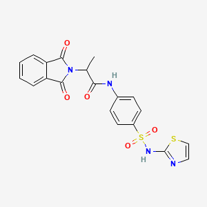 molecular formula C20H16N4O5S2 B4014549 2-(1,3-dioxo-1,3-dihydro-2H-isoindol-2-yl)-N-{4-[(1,3-thiazol-2-ylamino)sulfonyl]phenyl}propanamide 