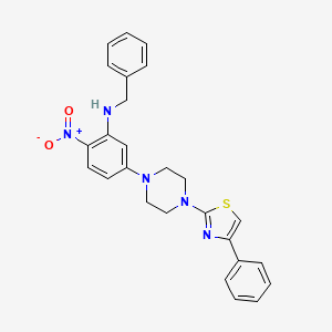 molecular formula C26H25N5O2S B4014560 N-benzyl-2-nitro-5-[4-(4-phenyl-1,3-thiazol-2-yl)-1-piperazinyl]aniline 