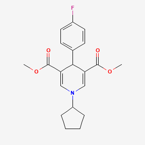 dimethyl 1-cyclopentyl-4-(4-fluorophenyl)-1,4-dihydro-3,5-pyridinedicarboxylate
