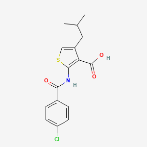 molecular formula C16H16ClNO3S B4014580 2-[(4-chlorobenzoyl)amino]-4-isobutyl-3-thiophenecarboxylic acid 