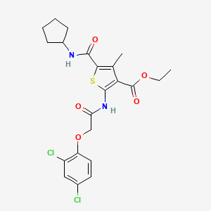 molecular formula C22H24Cl2N2O5S B4014590 ethyl 5-[(cyclopentylamino)carbonyl]-2-{[(2,4-dichlorophenoxy)acetyl]amino}-4-methyl-3-thiophenecarboxylate 