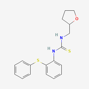 molecular formula C18H20N2OS2 B4014598 N-[2-(phenylthio)phenyl]-N'-(tetrahydro-2-furanylmethyl)thiourea 