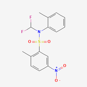 molecular formula C15H14F2N2O4S B4014612 N-(difluoromethyl)-2-methyl-N-(2-methylphenyl)-5-nitrobenzenesulfonamide 