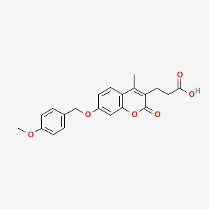 molecular formula C21H20O6 B4014621 3-{7-[(4-methoxybenzyl)oxy]-4-methyl-2-oxo-2H-chromen-3-yl}propanoic acid 