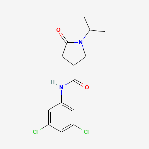 molecular formula C14H16Cl2N2O2 B4014628 N-(3,5-dichlorophenyl)-1-isopropyl-5-oxo-3-pyrrolidinecarboxamide 