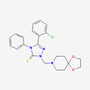 molecular formula C22H23ClN4O2S B4014635 5-(2-chlorophenyl)-2-(1,4-dioxa-8-azaspiro[4.5]dec-8-ylmethyl)-4-phenyl-2,4-dihydro-3H-1,2,4-triazole-3-thione 