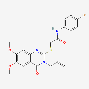 molecular formula C21H20BrN3O4S B4014653 2-[(3-allyl-6,7-dimethoxy-4-oxo-3,4-dihydro-2-quinazolinyl)thio]-N-(4-bromophenyl)acetamide 