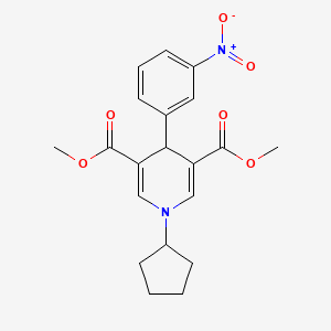 molecular formula C20H22N2O6 B4014656 dimethyl 1-cyclopentyl-4-(3-nitrophenyl)-1,4-dihydro-3,5-pyridinedicarboxylate 