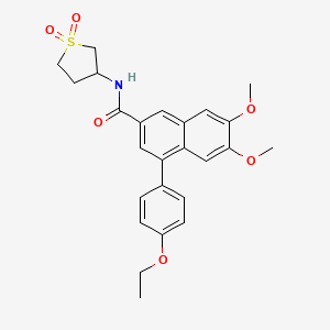molecular formula C25H27NO6S B4014662 N-(1,1-dioxidotetrahydro-3-thienyl)-4-(4-ethoxyphenyl)-6,7-dimethoxy-2-naphthamide 