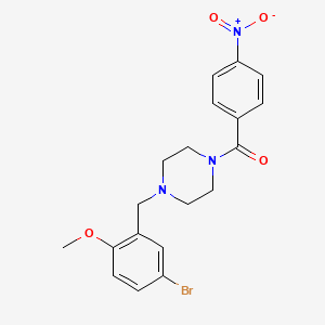 molecular formula C19H20BrN3O4 B4014663 1-(5-bromo-2-methoxybenzyl)-4-(4-nitrobenzoyl)piperazine 