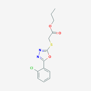 molecular formula C13H13ClN2O3S B401468 Propyl {[5-(2-chlorophenyl)-1,3,4-oxadiazol-2-yl]sulfanyl}acetate 