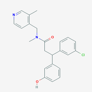 molecular formula C23H23ClN2O2 B4014687 3-(3-chlorophenyl)-3-(3-hydroxyphenyl)-N-methyl-N-[(3-methyl-4-pyridinyl)methyl]propanamide 