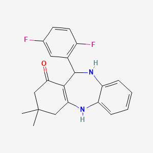 molecular formula C21H20F2N2O B4014699 11-(2,5-difluorophenyl)-3,3-dimethyl-2,3,4,5,10,11-hexahydro-1H-dibenzo[b,e][1,4]diazepin-1-one 