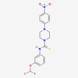 molecular formula C18H18F2N4O3S B4014717 N-[3-(difluoromethoxy)phenyl]-4-(4-nitrophenyl)-1-piperazinecarbothioamide 