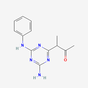 molecular formula C13H15N5O B4014740 3-(4-amino-6-anilino-1,3,5-triazin-2-yl)-2-butanone 