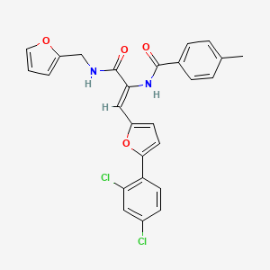 molecular formula C26H20Cl2N2O4 B4014755 N-(2-[5-(2,4-dichlorophenyl)-2-furyl]-1-{[(2-furylmethyl)amino]carbonyl}vinyl)-4-methylbenzamide 