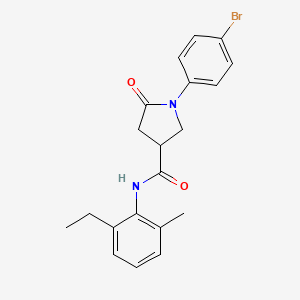 molecular formula C20H21BrN2O2 B4014776 1-(4-bromophenyl)-N-(2-ethyl-6-methylphenyl)-5-oxo-3-pyrrolidinecarboxamide 