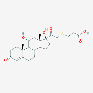 molecular formula C24H34O6S B040148 3-[2-[(10R,11S,13S,17R)-11,17-dihydroxy-10,13-dimethyl-3-oxo-2,6,7,8,9,11,12,14,15,16-decahydro-1H-cyclopenta[a]phenanthren-17-yl]-2-oxoethyl]sulfanylpropanoic acid CAS No. 114967-88-3