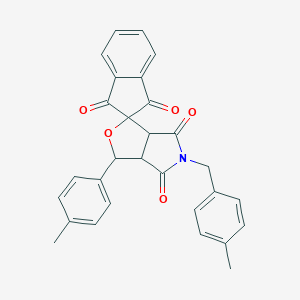 1-(4-methylphenyl)-5-[(4-methylphenyl)methyl]spiro[3a,6a-dihydro-1H-furo[3,4-c]pyrrole-3,2'-indene]-1',3',4,6-tetrone