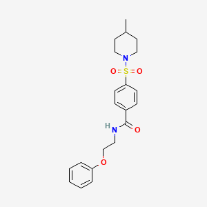 molecular formula C21H26N2O4S B4014833 4-[(4-甲基-1-哌啶基)磺酰基]-N-(2-苯氧基乙基)苯甲酰胺 