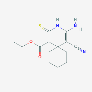 molecular formula C14H19N3O2S B4014836 ethyl 4-amino-5-cyano-2-thioxo-3-azaspiro[5.5]undec-4-ene-1-carboxylate 