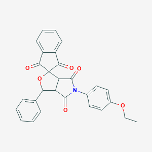 molecular formula C28H21NO6 B401484 5-(4-ethoxyphenyl)-1-phenylspiro[3a,6a-dihydro-1H-furo[3,4-c]pyrrole-3,2'-indene]-1',3',4,6-tetrone CAS No. 485395-10-6