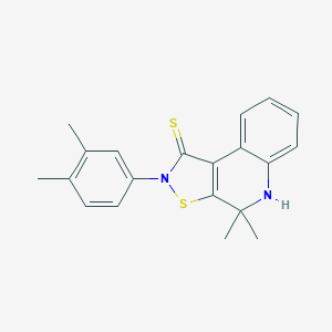 molecular formula C20H20N2S2 B401485 2-(3,4-dimethylphenyl)-4,4-dimethyl-4,5-dihydroisothiazolo[5,4-c]quinoline-1(2H)-thione CAS No. 328071-72-3