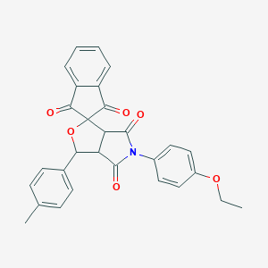 5-(4-ethoxyphenyl)-1-(4-methylphenyl)spiro[3a,6a-dihydro-1H-furo[3,4-c]pyrrole-3,2'-indene]-1',3',4,6-tetrone