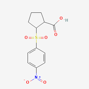 molecular formula C12H13NO6S B4014874 2-[(4-nitrophenyl)sulfonyl]cyclopentanecarboxylic acid 