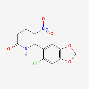 molecular formula C12H11ClN2O5 B4014881 6-(6-chloro-1,3-benzodioxol-5-yl)-5-nitro-2-piperidinone 