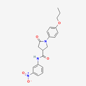 molecular formula C20H21N3O5 B4014886 N-(3-nitrophenyl)-5-oxo-1-(4-propoxyphenyl)-3-pyrrolidinecarboxamide 