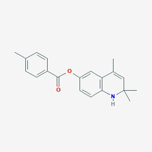 molecular formula C20H21NO2 B401489 2,2,4-Trimethyl-1,2-dihydroquinolin-6-yl 4-methylbenzoate CAS No. 300704-90-9