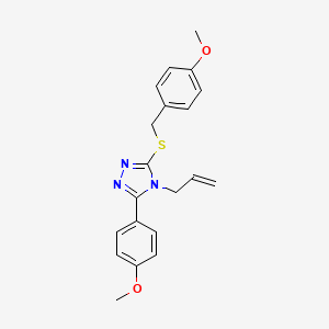 molecular formula C20H21N3O2S B4014892 4-allyl-3-[(4-methoxybenzyl)thio]-5-(4-methoxyphenyl)-4H-1,2,4-triazole 