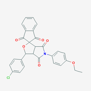 molecular formula C28H20ClNO6 B401491 1-(4-chlorophenyl)-5-(4-ethoxyphenyl)spiro[3a,6a-dihydro-1H-furo[3,4-c]pyrrole-3,2'-indene]-1',3',4,6-tetrone CAS No. 485395-12-8