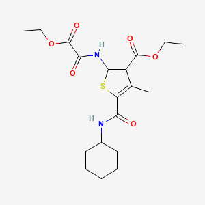 molecular formula C19H26N2O6S B4014934 ethyl 5-[(cyclohexylamino)carbonyl]-2-{[ethoxy(oxo)acetyl]amino}-4-methyl-3-thiophenecarboxylate 