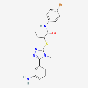 molecular formula C19H20BrN5OS B4014964 2-{[5-(3-aminophenyl)-4-methyl-4H-1,2,4-triazol-3-yl]thio}-N-(4-bromophenyl)butanamide 