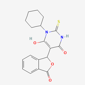 molecular formula C18H18N2O4S B4014970 3-cyclohexyl-6-hydroxy-5-(3-oxo-1,3-dihydro-2-benzofuran-1-yl)-2-thioxo-2,3-dihydro-4(1H)-pyrimidinone 
