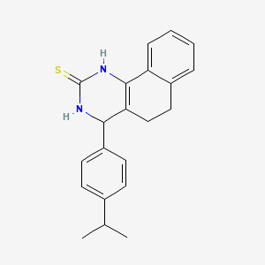 molecular formula C21H22N2S B4014977 4-(4-isopropylphenyl)-3,4,5,6-tetrahydrobenzo[h]quinazoline-2(1H)-thione 