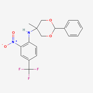 molecular formula C18H17F3N2O4 B4015005 (5-methyl-2-phenyl-1,3-dioxan-5-yl)[2-nitro-4-(trifluoromethyl)phenyl]amine 
