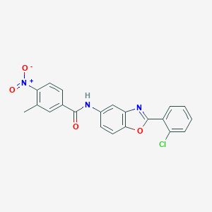 molecular formula C21H14ClN3O4 B401504 N-[2-(2-chlorophenyl)-1,3-benzoxazol-5-yl]-4-nitro-3-methylbenzamide 