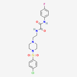 molecular formula C20H22ClFN4O4S B4015055 N-(2-{4-[(4-chlorophenyl)sulfonyl]-1-piperazinyl}ethyl)-N'-(4-fluorophenyl)ethanediamide 