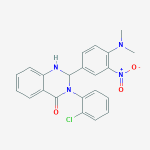 molecular formula C22H19ClN4O3 B4015078 3-(2-chlorophenyl)-2-[4-(dimethylamino)-3-nitrophenyl]-2,3-dihydro-4(1H)-quinazolinone 