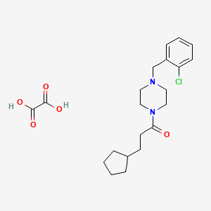 molecular formula C21H29ClN2O5 B4015086 1-(2-chlorobenzyl)-4-(3-cyclopentylpropanoyl)piperazine oxalate 