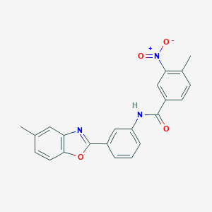 molecular formula C22H17N3O4 B401510 4-Methyl-N-[3-(5-methyl-benzooxazol-2-yl)-phenyl]-3-nitro-benzamide CAS No. 313667-54-8