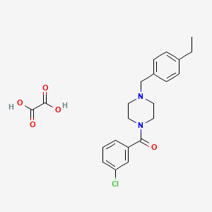 molecular formula C22H25ClN2O5 B4015116 1-(3-chlorobenzoyl)-4-(4-ethylbenzyl)piperazine oxalate 