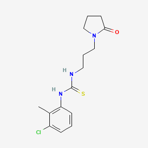 molecular formula C15H20ClN3OS B4015138 N-(3-chloro-2-methylphenyl)-N'-[3-(2-oxo-1-pyrrolidinyl)propyl]thiourea 