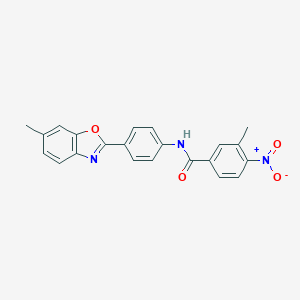 molecular formula C22H17N3O4 B401514 4-nitro-3-methyl-N-[4-(6-methyl-1,3-benzoxazol-2-yl)phenyl]benzamide 
