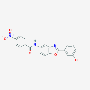 molecular formula C22H17N3O5 B401515 4-nitro-N-[2-(3-methoxyphenyl)-1,3-benzoxazol-5-yl]-3-methylbenzamide 