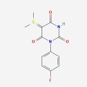 molecular formula C12H11FN2O3S B4015152 5-(dimethylsulfonio)-3-(4-fluorophenyl)-2,6-dioxo-1,2,3,6-tetrahydro-4-pyrimidinolate 