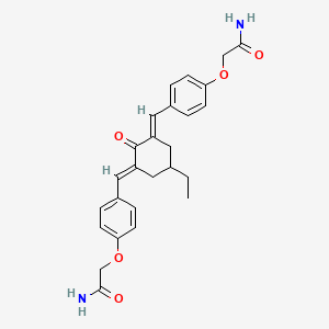 molecular formula C26H28N2O5 B4015153 2,2'-[(5-ethyl-2-oxo-1,3-cyclohexanediylidene)bis(methylylidene-4,1-phenyleneoxy)]diacetamide 